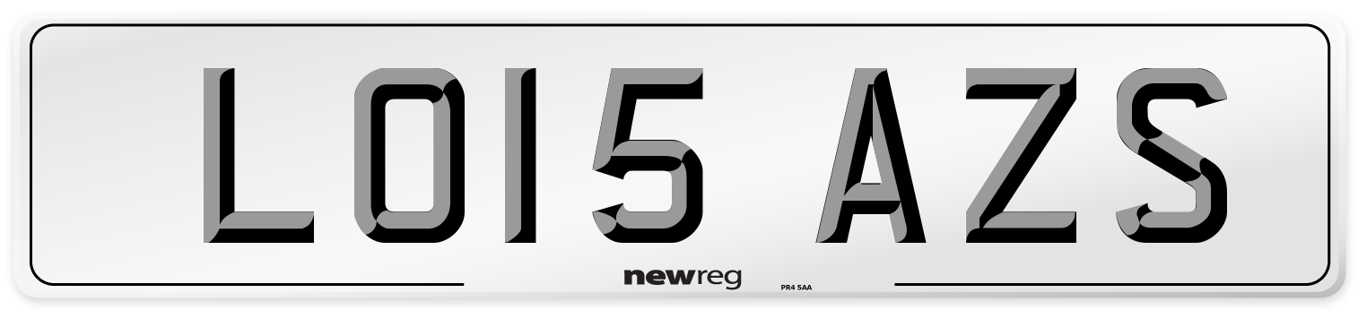 LO15 AZS Number Plate from New Reg